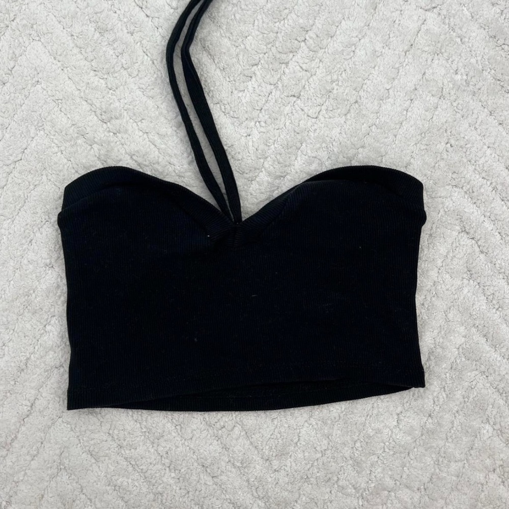 BLACK ZARA HALTER TOP
